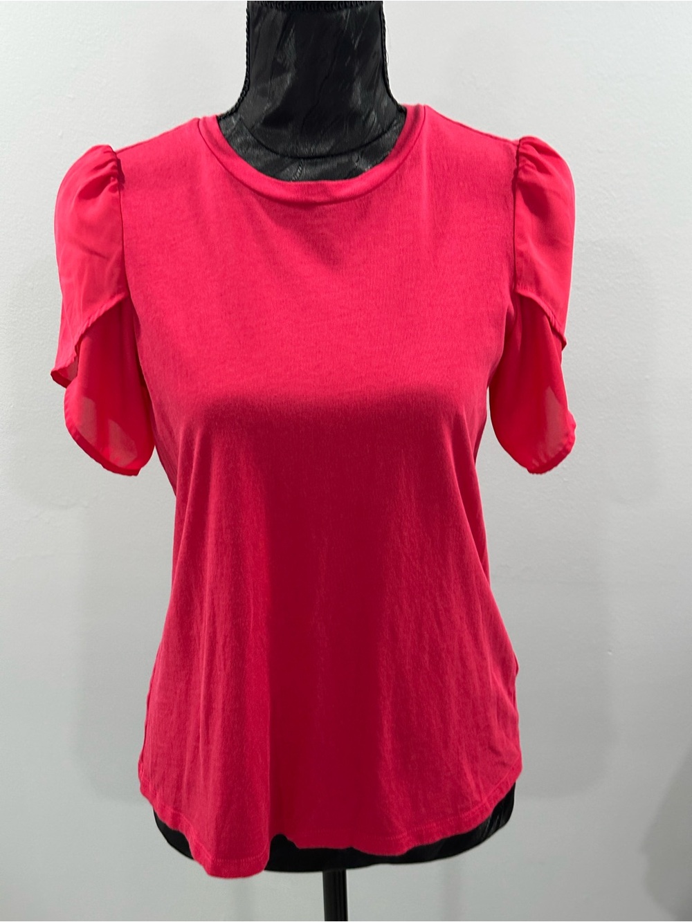 Michael Kors Bright Pink Puff Sleeve Crewneck Tee